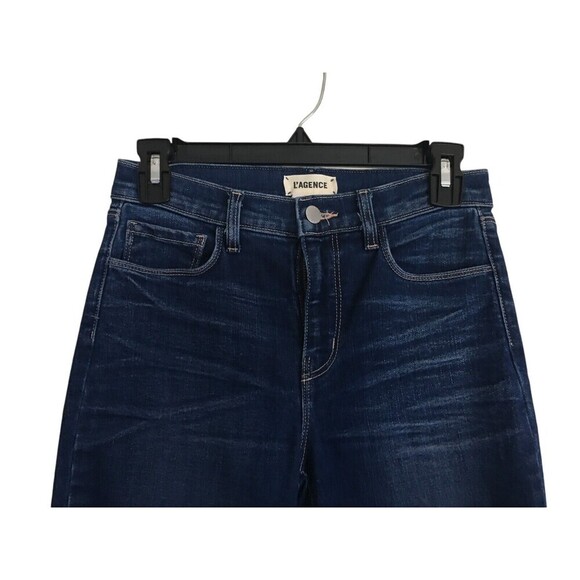 L'Agence Jeans Women's Size 25 Blue Cotton Blend Alexia Colton Straight Leg - Picture 3 of 7